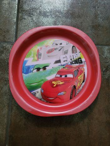 Lot 3 assiettes plastique cars