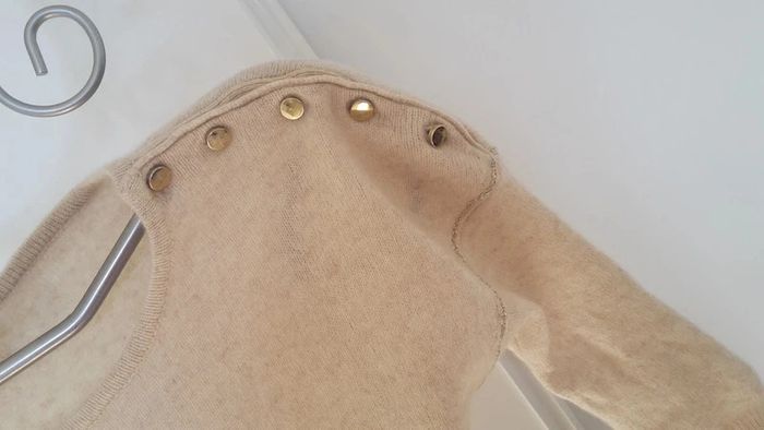 Pull beige en cachemire manches 3/4 - marque Etam / Taille XS - photo numéro 5
