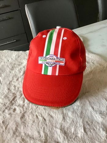 Casquette rouge a motif Taille unique en coton 70% réglable (0623