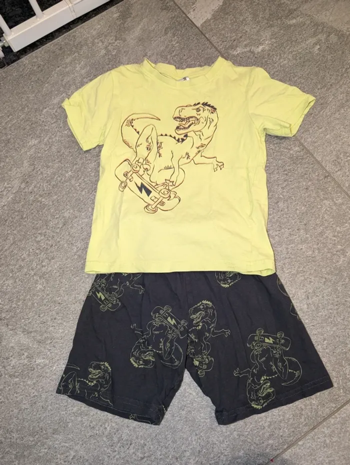 Pyjama été pyjashort garçon 4/6 ans Dinosaures