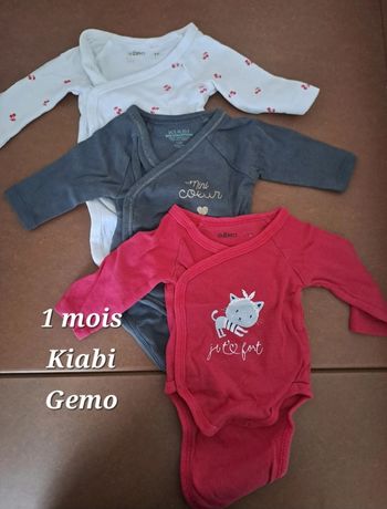 Lot 3 bodies manches longues 1 mois