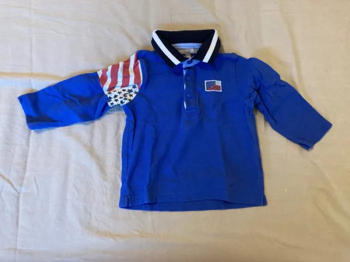 Polo grain de blé manches longues 24 mois