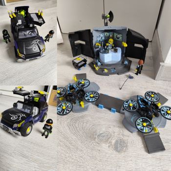Lot Playmobil Top Agents 9250 Centre de commandement du Dr. Drone + 4x4