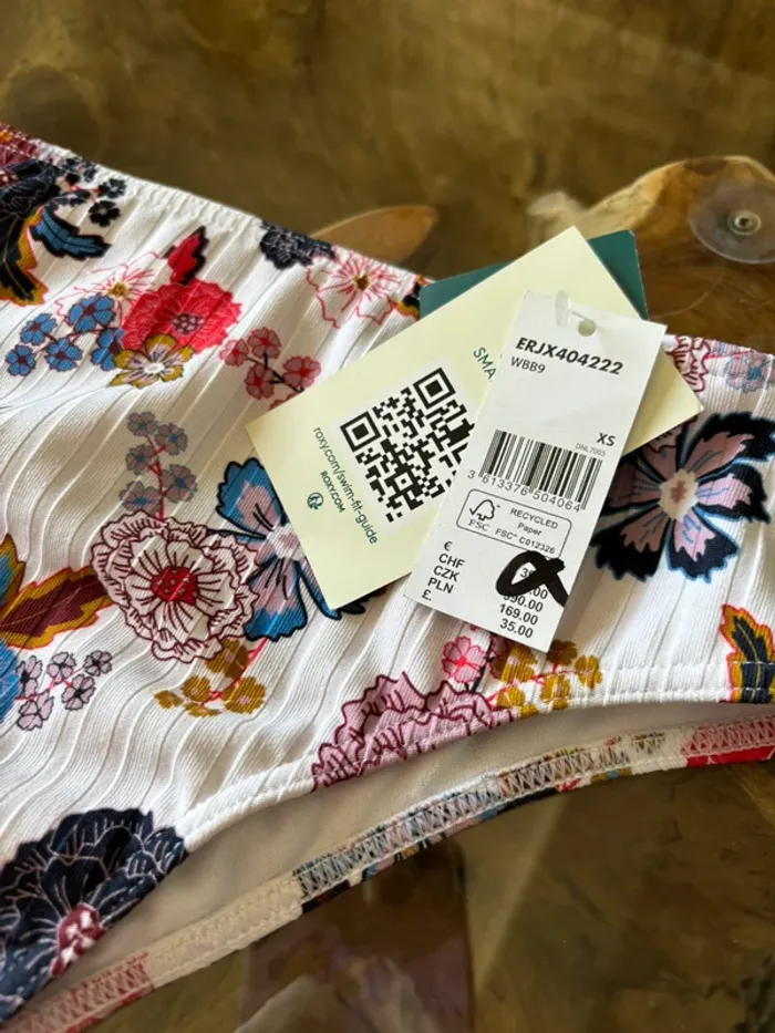 Bas de maillot de bain Roxy femme blanc fleurs Regular coverage XS - photo numéro 7