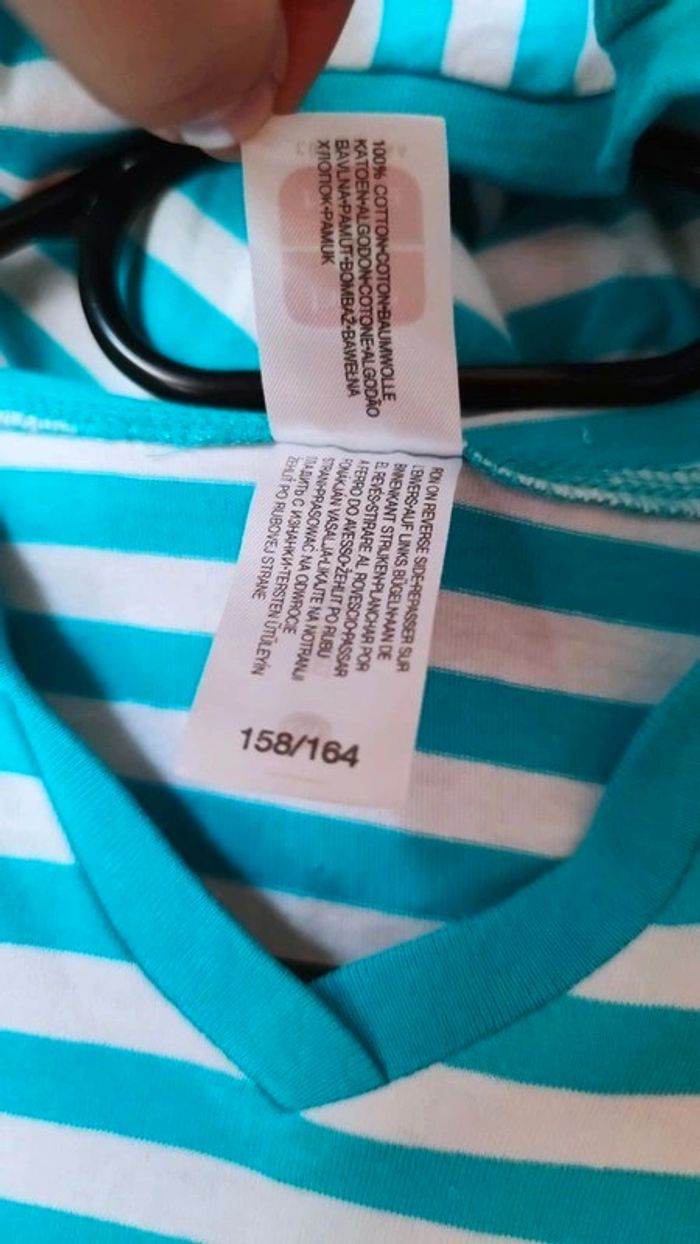 Débardeur à capuche rayé T. 158/164cm Here & There 💮 100% Coton - photo numéro 12