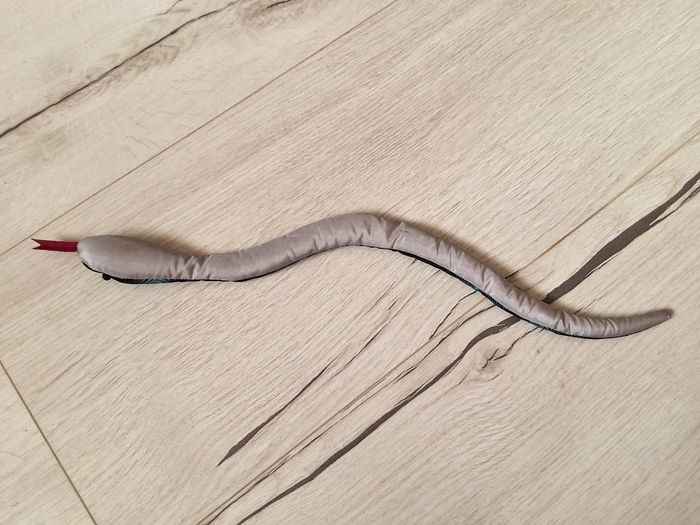 Jeu jouet figurine serpent en tissu bleu vert - photo numéro 2