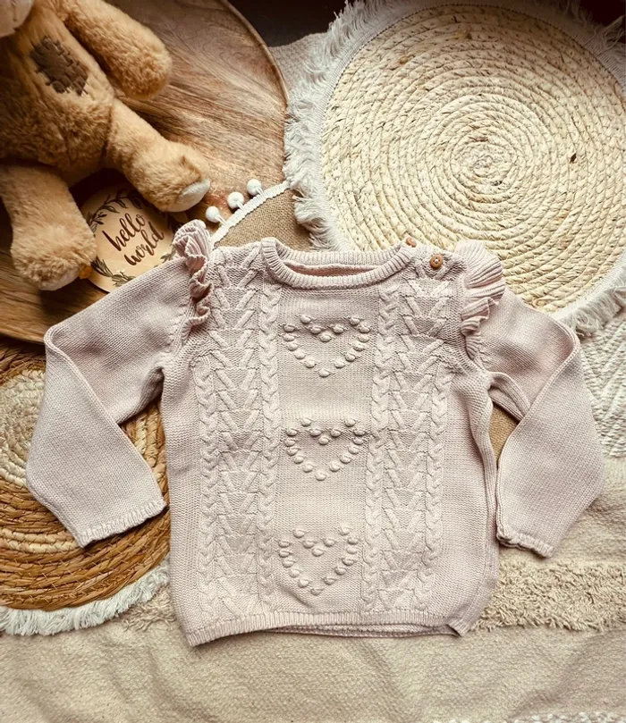 Pull mailles rose C&A 80cm