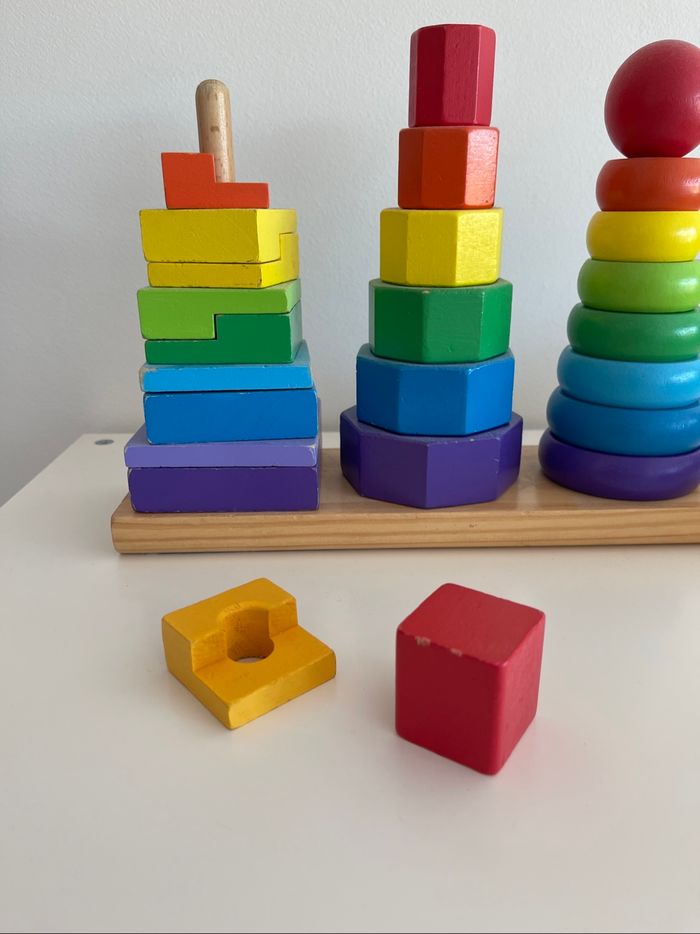 Jeu construction empilable en bois montessori - photo numéro 3