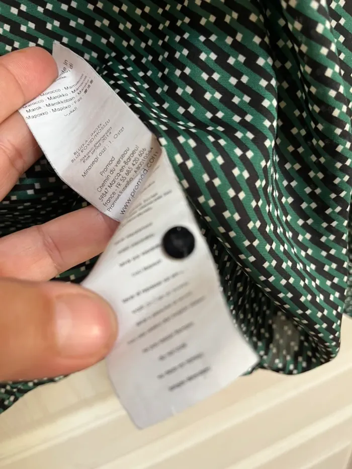 Joli chemisier/blouse / 42 / Promod /  Vert, noir, blanc, pailleté - photo numéro 4