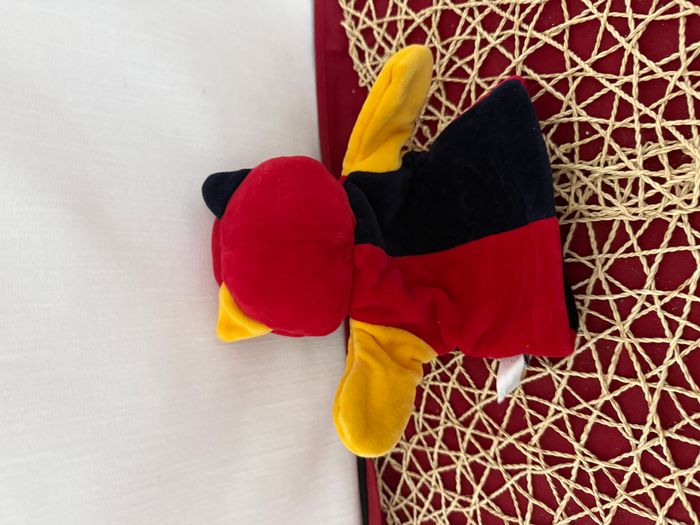 Doudou chat marionnette rouge noir jaune SUCRE D'ORGE - photo numéro 2