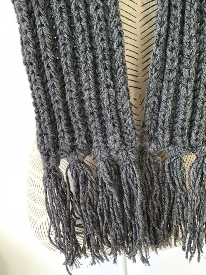 Écharpe grise enfant de 120-10cm (0124) - photo numéro 3