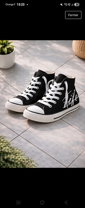 Jolie paire basket toile fille