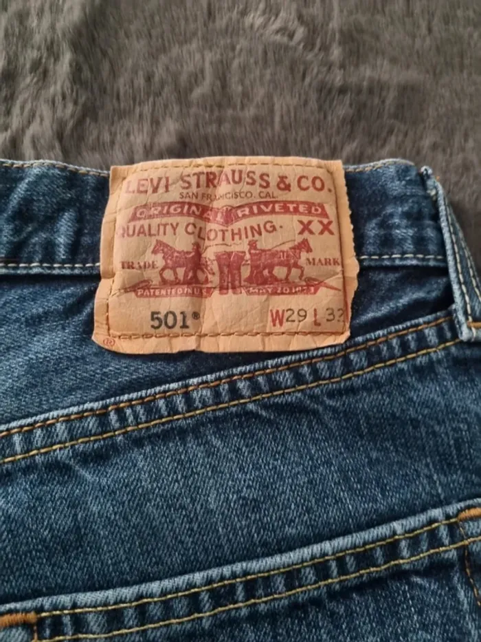 Short jeans levis 501 bleu femme - photo numéro 3