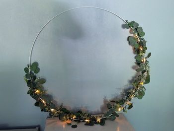 Lot de 3 couronnes d'eucalyptus lumineuses 80cm