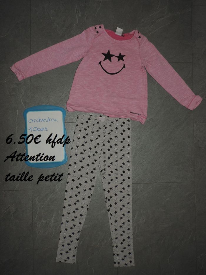 pyjama orchestra noté 10 ans mais taille petit