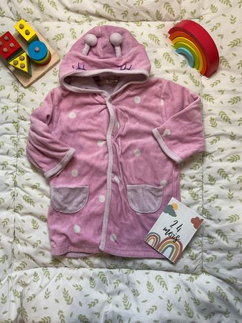 peignoir en velours rose et violet 24 mois kitchoun avec capuche