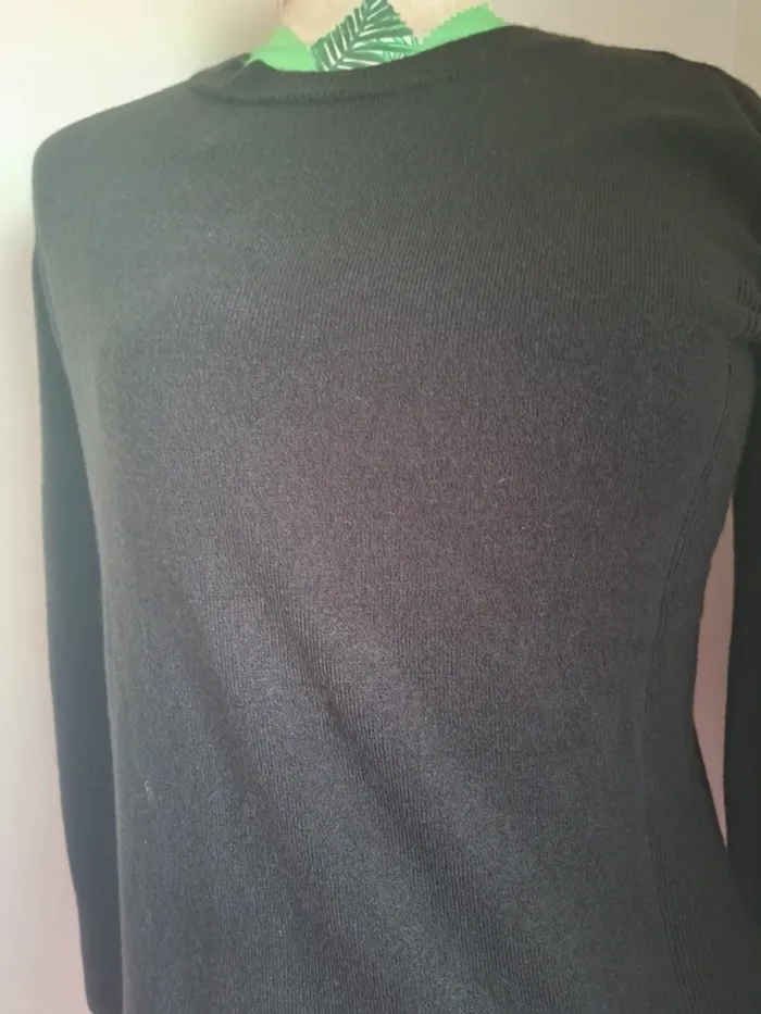 Pull noir basique col rond femme S, neuf - photo numéro 2