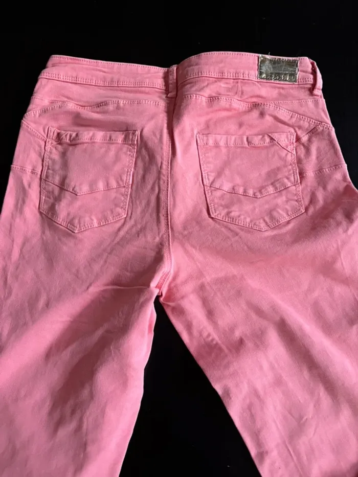 pantalon slim taille mi-haute corail promod taille 38 - photo numéro 2