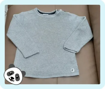 Pull Zara gris 3 boutons 2/3 ans (98cm) en très bon état