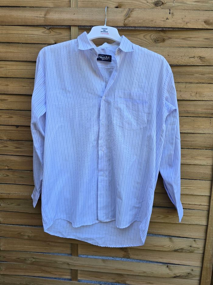Chemise à rayures mixte 🍒vintage 90🍒taille L/XL - photo numéro 2