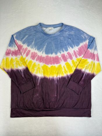 Sweat tie dye femme S.R by Sweet Rain multicolore col rond vintage taille XL 01825