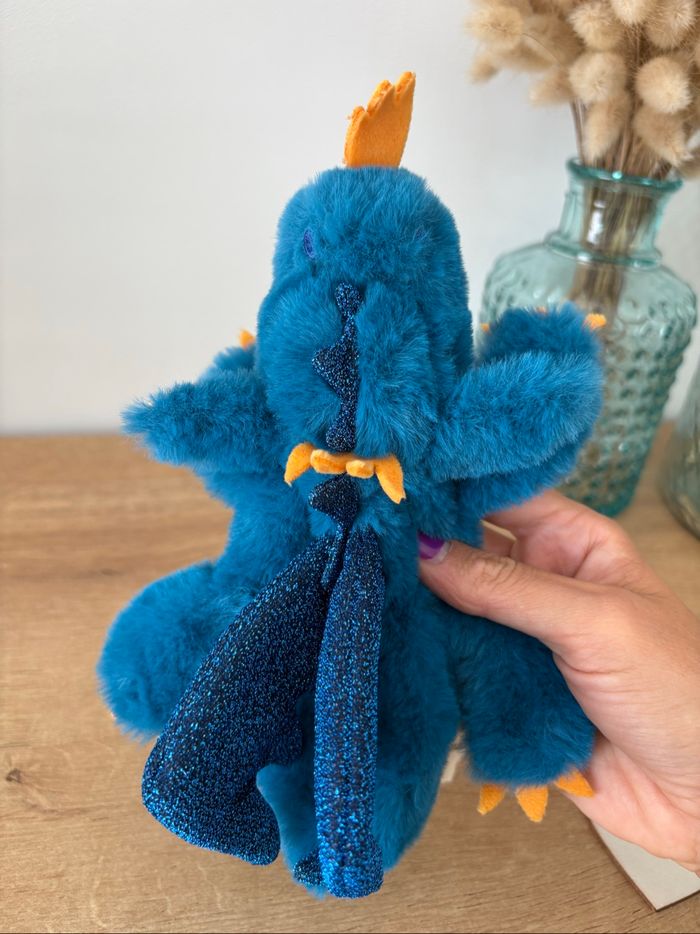 Doudou dragon bleu brillant - photo numéro 7