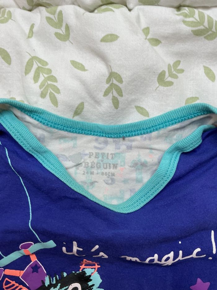 body manches longues gris et violet petit beguin 24 mois - photo numéro 6