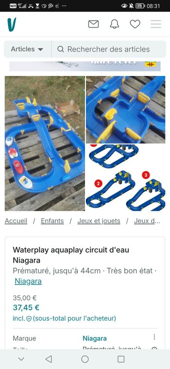 Circuit d'eau waterplay Niagara 