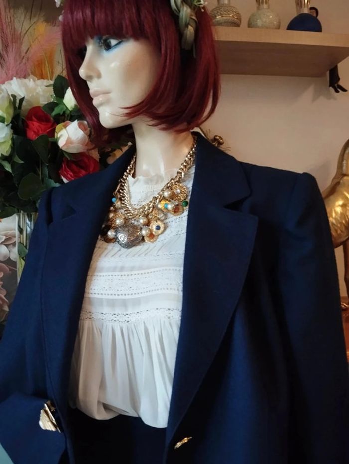 💞 Ensemble Vintage Blazer & Jupe Pure Laine T42/44💞 - photo numéro 3