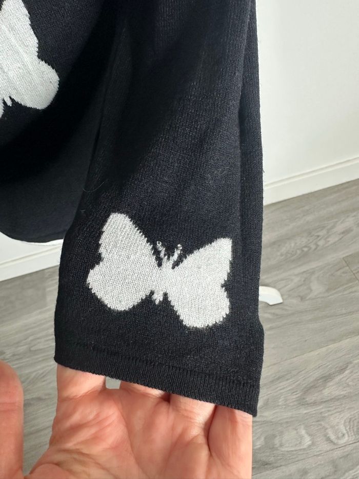 Pull papillons noir et blanc UJA T36 S - photo numéro 4