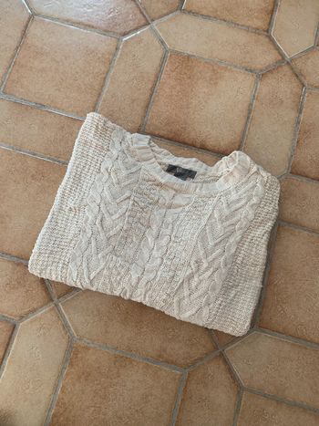 Pull d’hiver style torsadé natural vintage Y2k blanc crème
