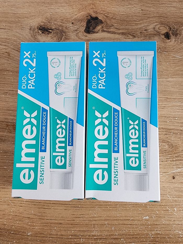 Lot de 2 boites de 2 dentifrices elmex sensitive blancheur douce neuf - photo numéro 1