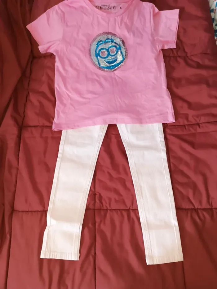 Pantalon/Jean 7 ans + Tee-shirt 8 ans, Neufs - photo numéro 6