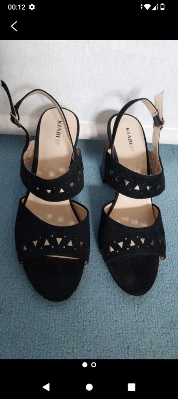 Chaussures à talons femme habillée, cérémonie, marine Kiabi, taille 38, ouverte, bride - photo numéro 2