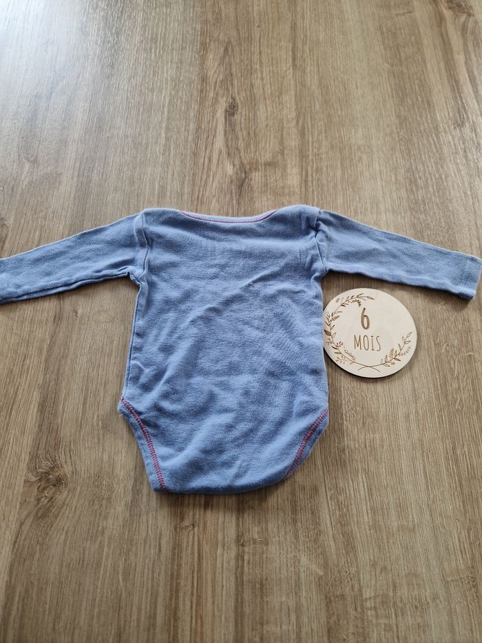 Body bébé bleu manches longues - 6 mois - Carrefour TEX - photo numéro 4