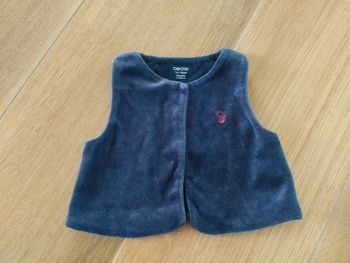 Gilet en velours bleu sans manche 1 mois Obaibi