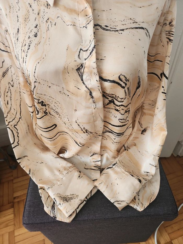 Chemise satin beige - photo numéro 3