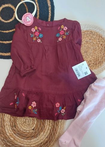 Robe manches longues bébé fille fleurie automne hiver printemps été effet patineuse