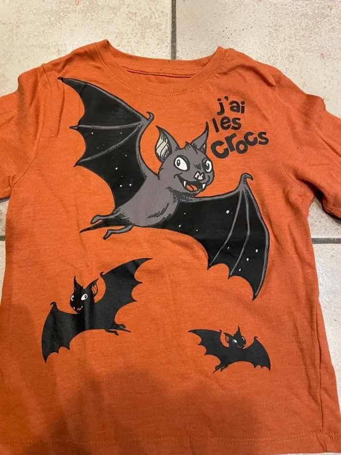 Teeshirt manches longues La Halle 5-6ans chauve souris - photo numéro 2