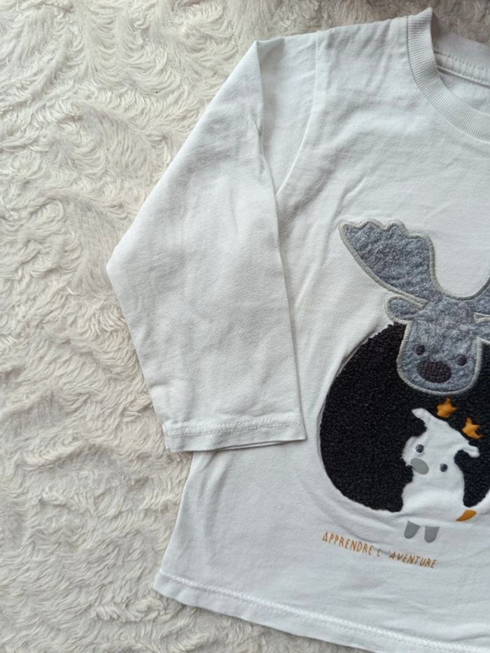 Tee shirt chemise manches longues Garçon 12 mois Apprendre l'aventure Renne Obaïbi 100% coton - photo numéro 3