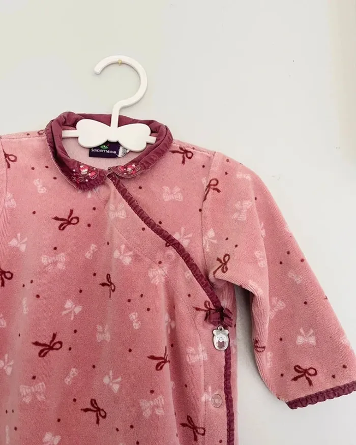 Pyjama en velours à col claudine 12 mois - Sergent Major 🎀 - photo numéro 2