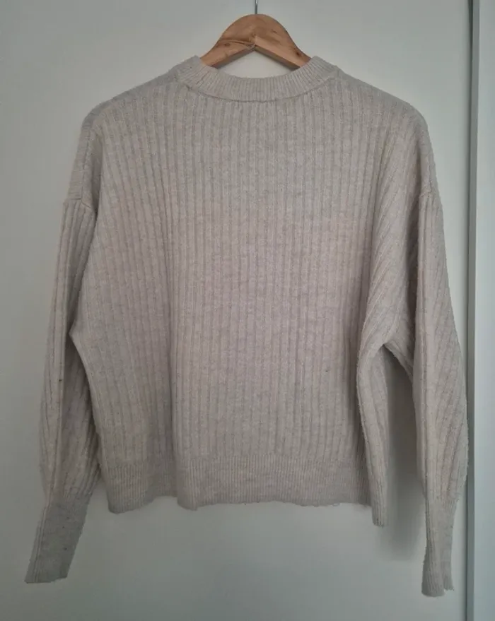Pull côtelé beige/crème - H&M - photo numéro 4