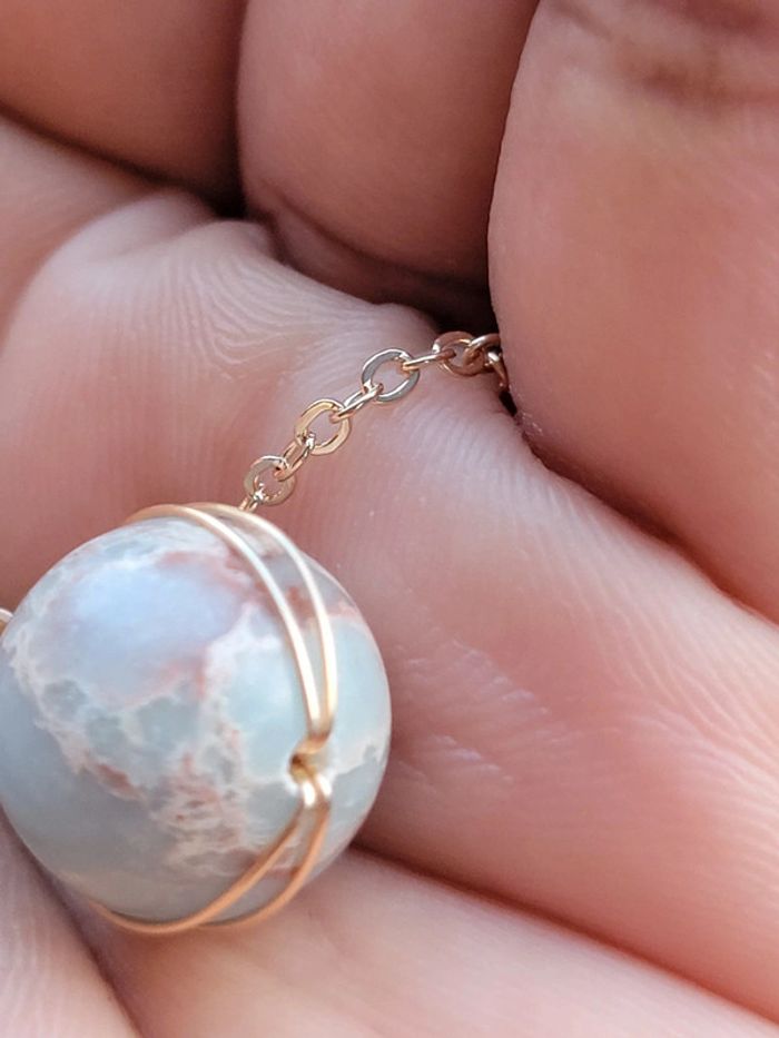 Collier pierre empereurs naturelle en acier inoxydable - photo numéro 11