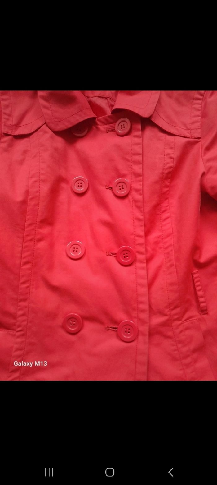 Manteau Trench femme rouge à gros boutons Tex Woman taille 40 - photo numéro 4