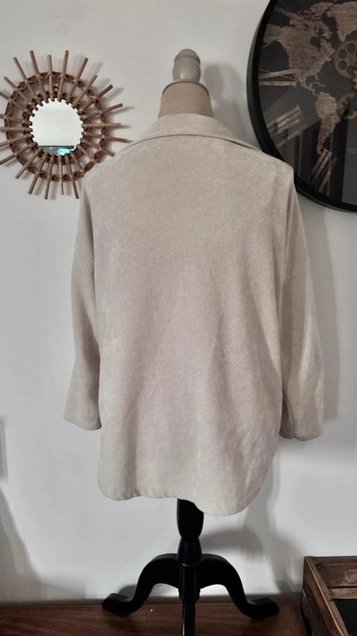 💕 veste chemise en tissus côtelé crème taille unique #madeinitaly - photo numéro 5