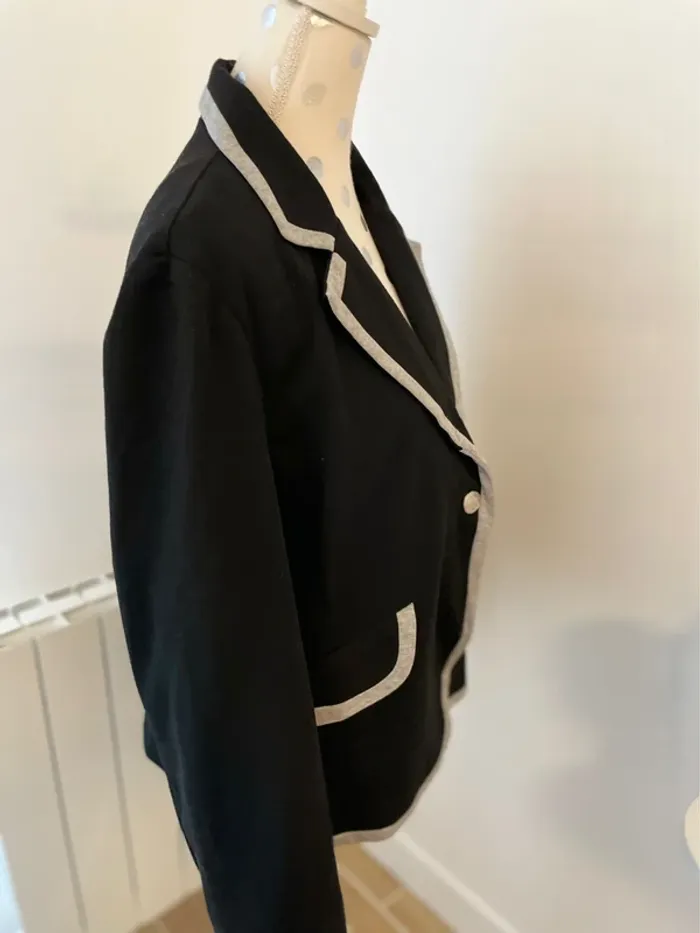 Veste blazer noir et gris neuf taille 48 - photo numéro 5