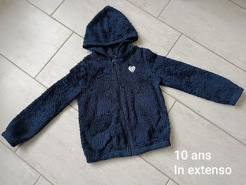 Gilet zippé à capuche fille 10 ans in extenso