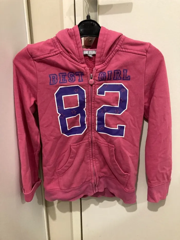 Veste fille à capuche rose 6 ans