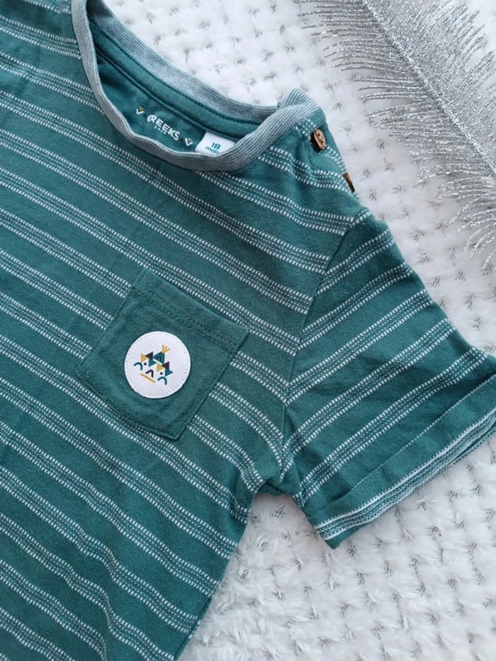 🔸 T-shirt Rayé Manches Courtes - Creeks 18 Mois Garçon🔸 - photo numéro 6