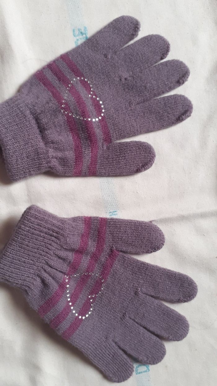 Lot bonnet et gants mauve - photo numéro 3